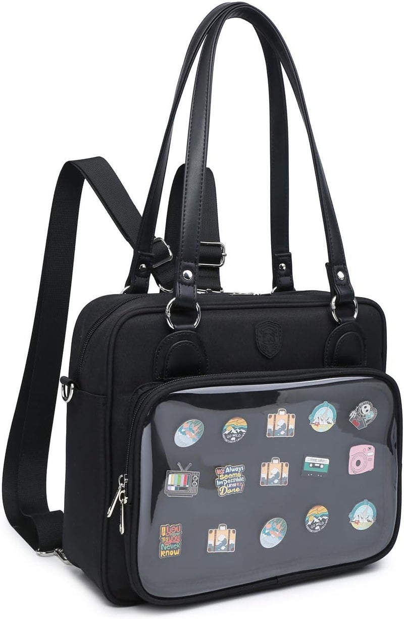 CHERRY SAUCE Oxford Ita Bag Crossbody Shoulder Bag Satchel Messenger Backpack Multi-Purpose Pins Display - Image 2